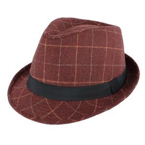 San Diego Hat Company Men's Plaid Fedora for Grosgrain Hatband